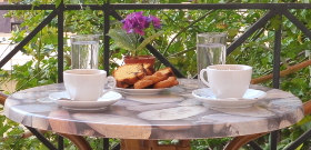 Greek coffee and handmade cake